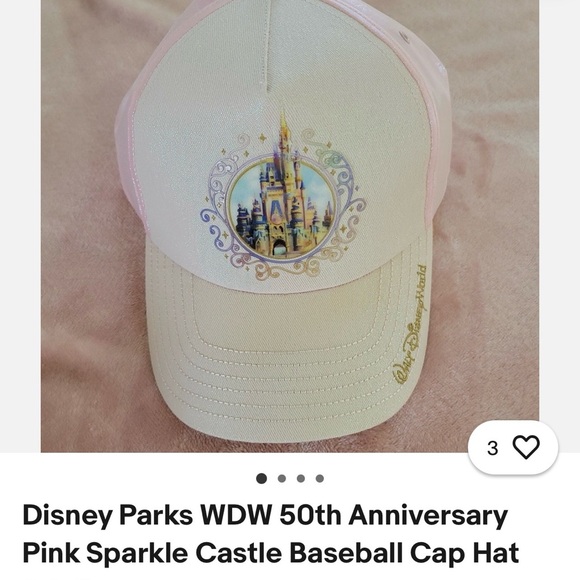 Disney Accessories - #0984+ Pink Disney Castle Cap